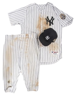 2013 Curtis Granderson Game Worn New York Yankees Home Jersey, Pants, and Hat With Rivera Patch (Steiner) - PHOTO MATCHED